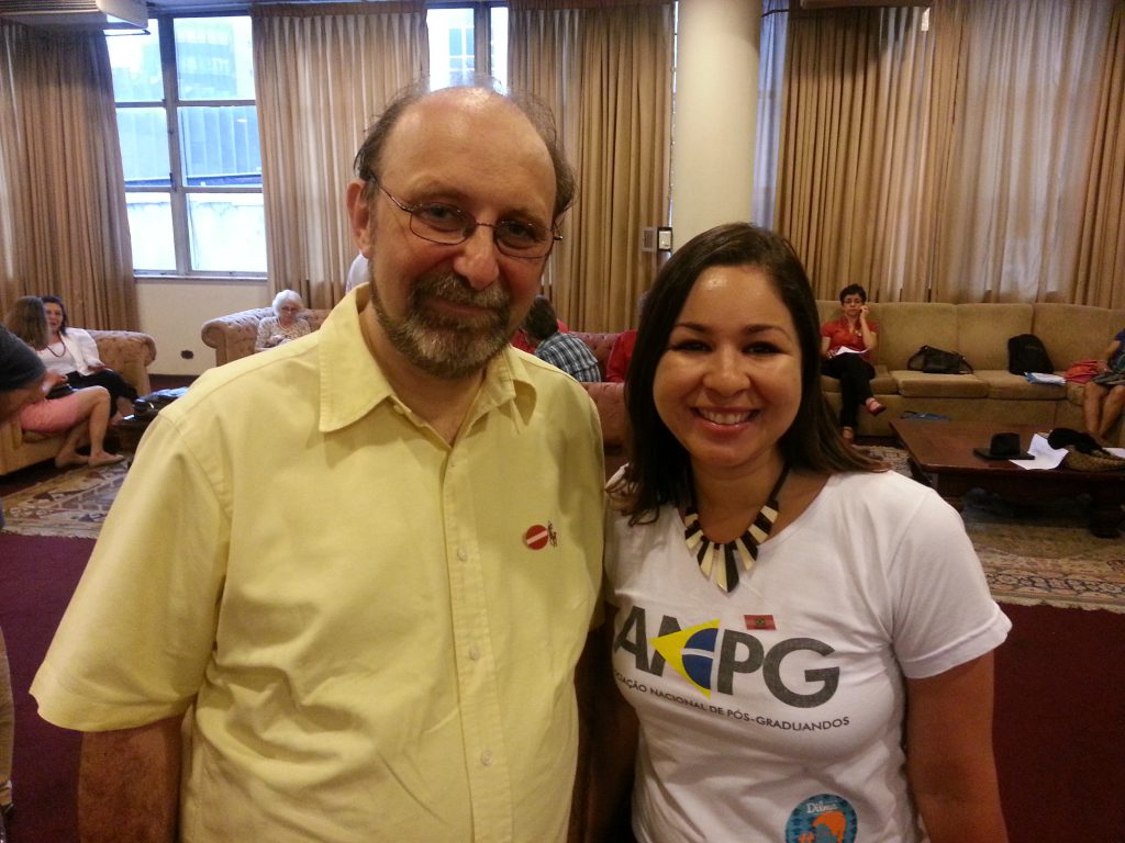 Presidenta da ANPG, Tamara Naiz, e o neurocientista, Miguel Nicolelis.