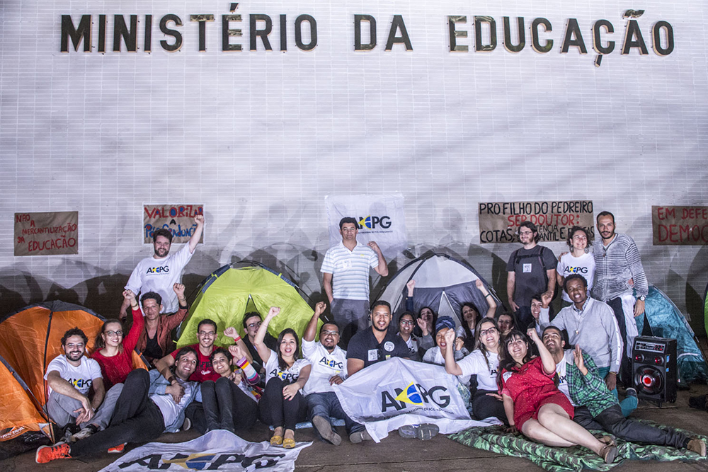 Ocupe Brasília: Acampamento de pós-graduandos(as) em frente ao MEC para pressionar contra os cortes na Educação. Foto: Natasha Ramos